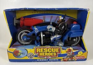 Vtg 2001 Fisher Price Rescue Heroes Jake Justice Motorcycle Highway Heroes New